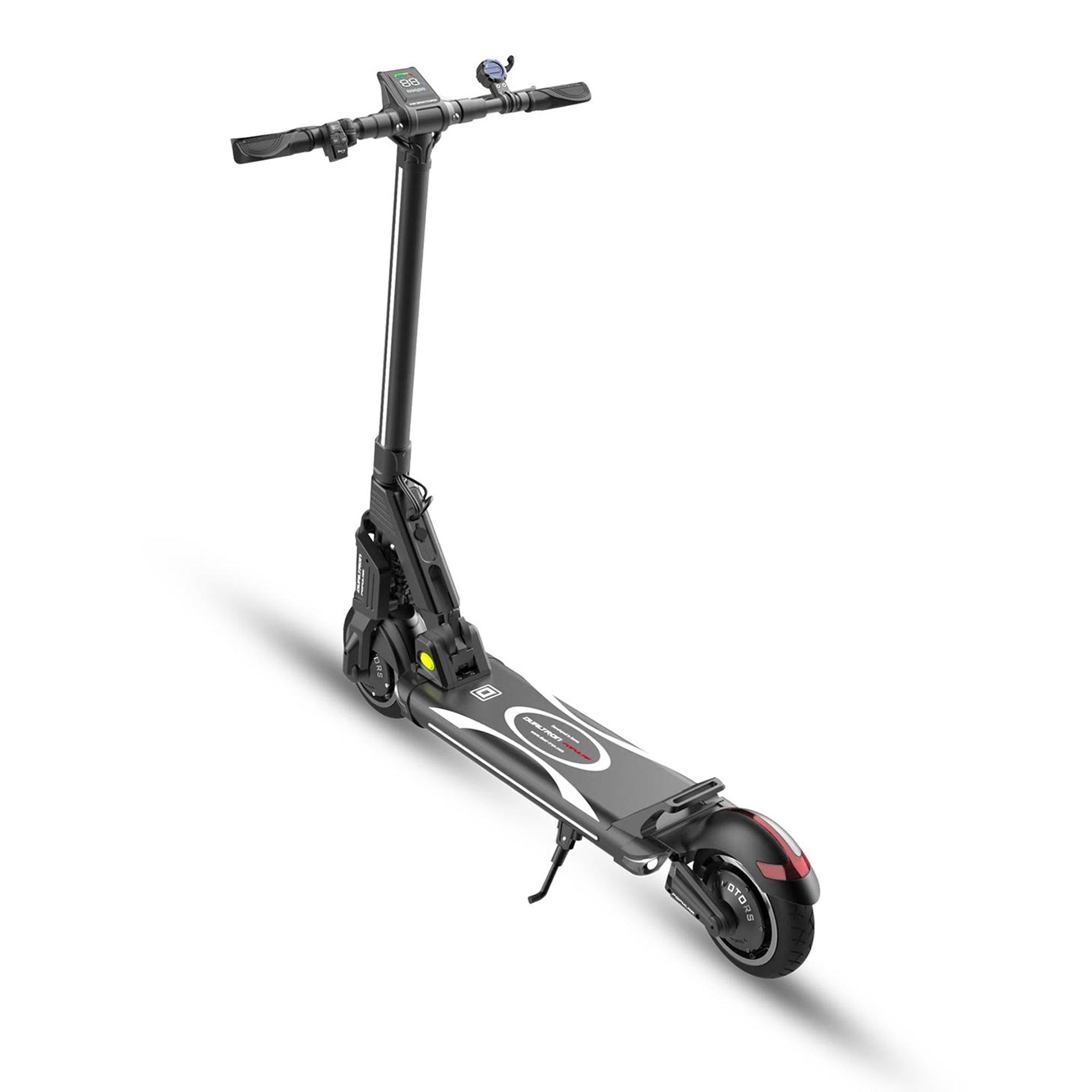 Vue arrière de la Dualtron Pop 52V 25Ah – trottinette à double moteur avec large plateau et afficheur LCD
