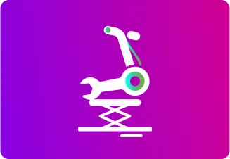 pictogramme montrant une trottinette sur un pont élévateur