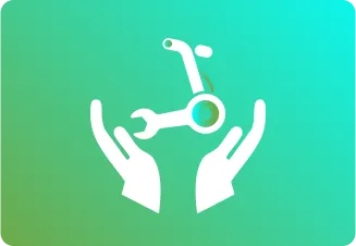 pictogramme montrant une trottinette protégée par des mains